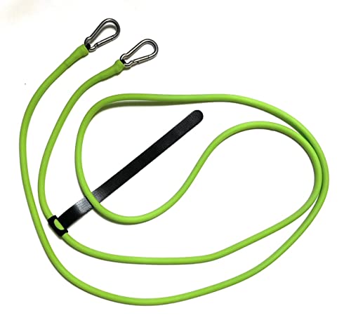 Fishing Rod Safety Line Lanyard 200lb Tested Stainless Carabiner and 6 Foot Tether for Rod and Reel Latex Covered and Anti Tangle or Snag