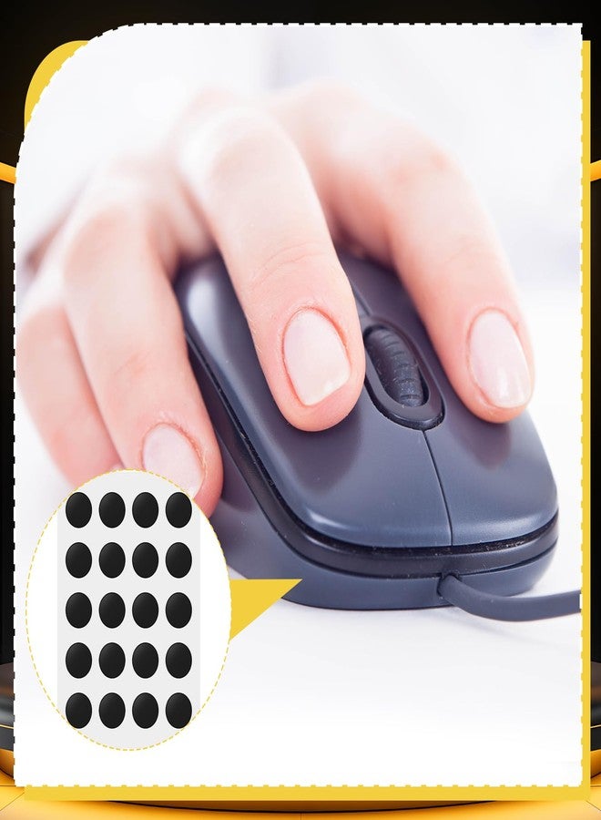 Feifeiya 100 Pcs Speed Mouse Skates, Offers Excellent Wear Resistance, Speed & Control Abrasion Resistance, Move More smoothly, Suitable for Cloth Mouse Pads & Glassmouse Pads, 5 Sheet (Black) - Image 4
