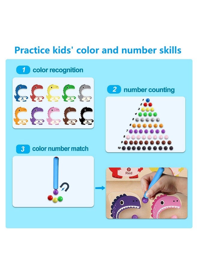 FURNIZONE Furnizone Magnetic Color and Number Maze - Montessori Toys for 3-4 Year Old Boys Girls, Dinosaur Wooden Board Toddler Activities, Preschool Learning, Road Trip Travel Toys, Birthday Ideas  - Image 3