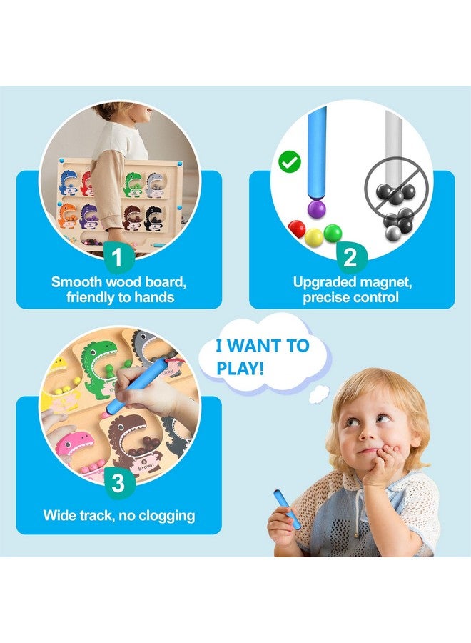 FURNIZONE Furnizone Magnetic Color and Number Maze - Montessori Toys for 3-4 Year Old Boys Girls, Dinosaur Wooden Board Toddler Activities, Preschool Learning, Road Trip Travel Toys, Birthday Ideas  - Image 5