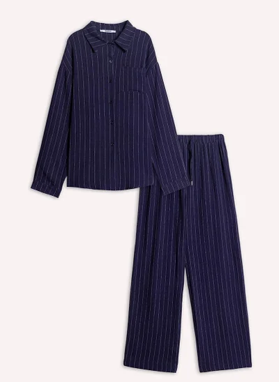 شايبس LINEN BLEND STRIPE SHIRT SET