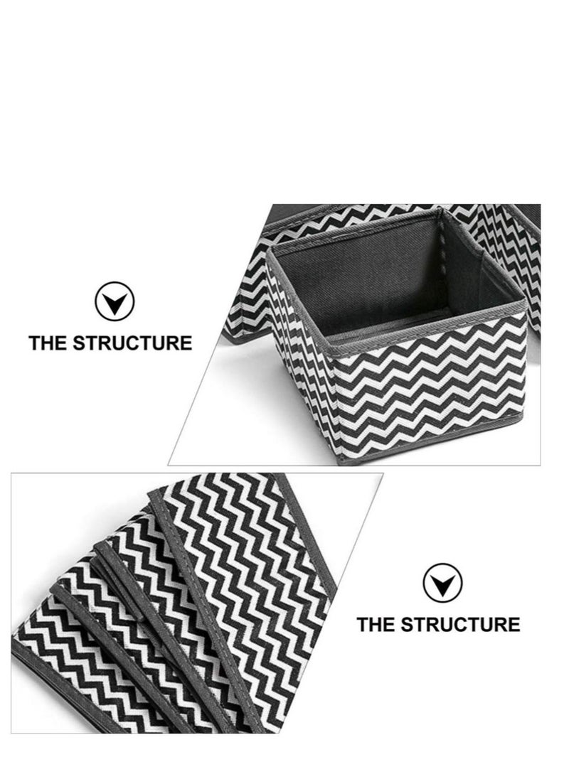 Foldable Cloth Storage Box, 6 Pcs Closet Dresser Drawer Organizer, Drawer Organizer Clothes, Sundries Storage Box, for Clothes, Socks, Scarves, Ties (Black)  - Image 3