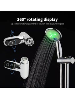 Y&D طقم صنبور ترمومتر للاستحمام عرض LED قراءة فورية يدعم السلسيوس والفهرنهايت يناسب شاشة دوارة 360° للأطفال والاستحمام الذاتي في المطبخ  - Image 2