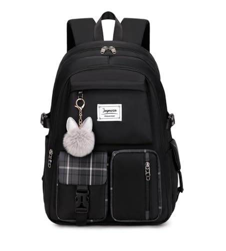 Joymoze Cute Backpack for Girl Teenager Daily Backpack Women Backpack Purse Black - Image 1