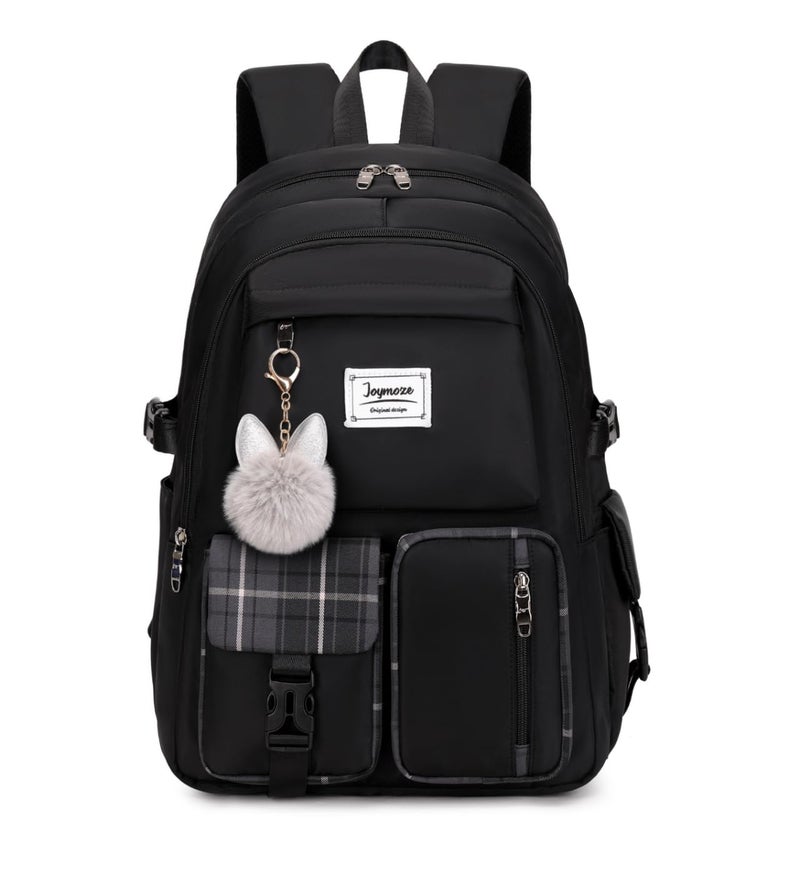 Joymoze Cute Backpack for Girl Teenager Daily Backpack Women Backpack Purse Black - Image 2