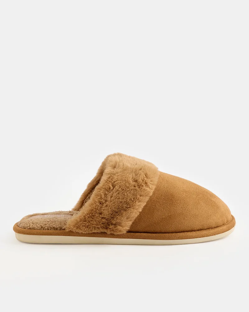 REDTAG Men Tan Textured Slippers