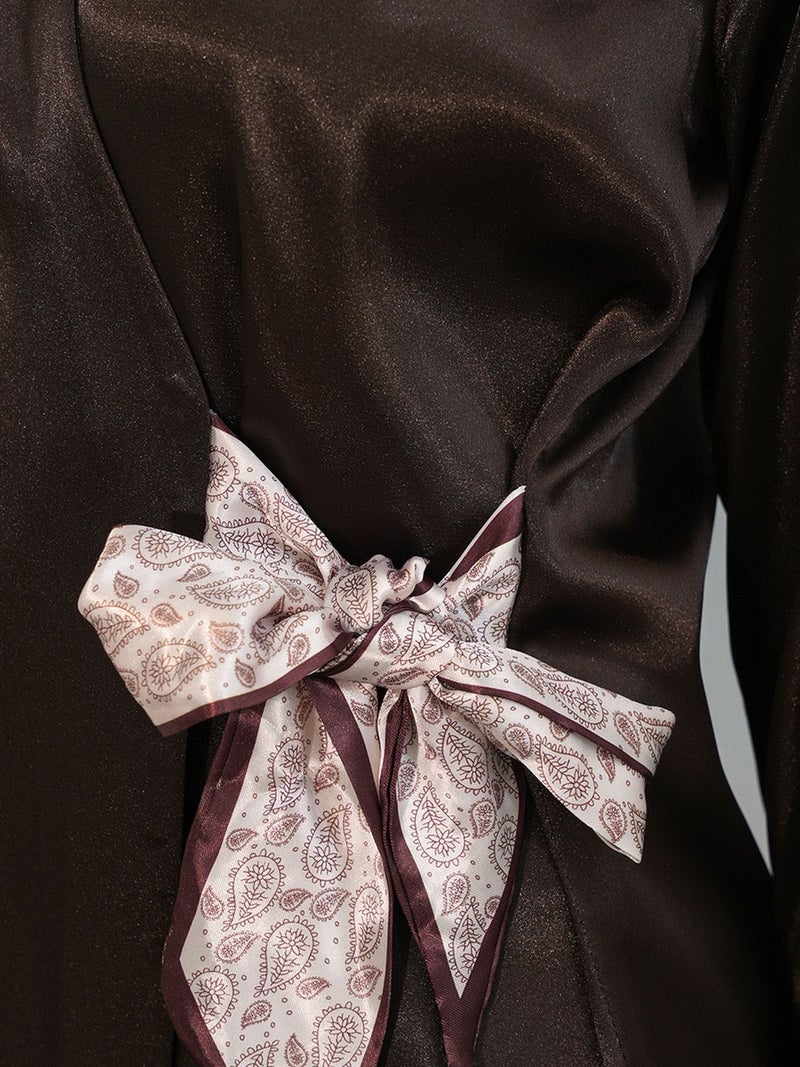 BIG DART BDART Women's Satin Tie-Front Shirt - Image 4