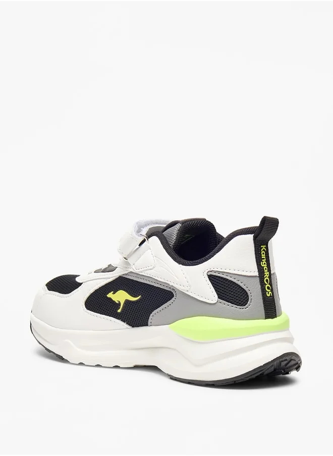 kangaROOS Boys' Panelled Sports Shoes with Hook and Loop Closure