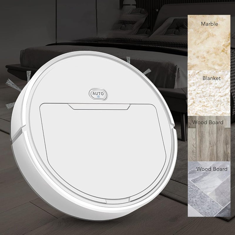klarako 3 in 1 Smart Vacuum Robot Cleaner, 3.7V USB Charging Self Cleaning Vacuum Robot, Multifunctional Low Noise Robot Vacuum Cleaner Carpet and Floor, for Pet Hair Carpet Floor Dust - Image 4