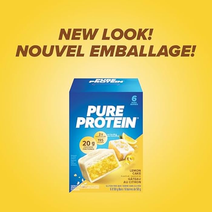 Pure Protein Bars, Non-Gmo, Lemon Cake Flavor, Value Pack, 50g, 6 count Box, Imported from Canada) - Image 3