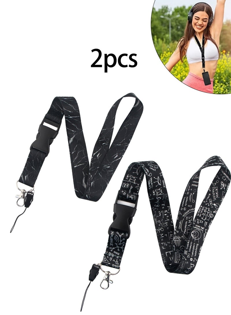 2pcs Identification Badge Fashion Rope, Made of Durable Material, Snap-on Design, for Card Holders or Phone Lanyards - Image 1