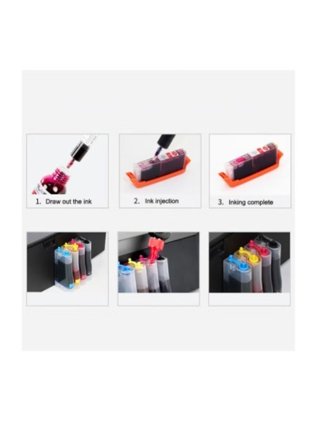 Terabyte Universal Printer Ink Cartridges 400mL Black Color Set Refill Ink Replacement for HP 61 912 953 963 for Canon PIXMA G3400 G2400 Refillable Ink Cartridges - Image 3