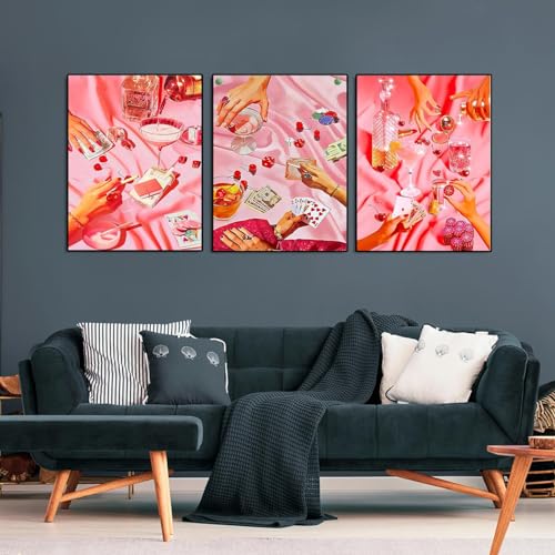 WUDWL Diamond Painting Kits for Adults 3 Pack Pink Tablecloths 5D Diamond Art Kits Full Drill Diamond Dots Paintings with Diamonds Gem Art and Crafts Home Decor 12x16inch - Image 3