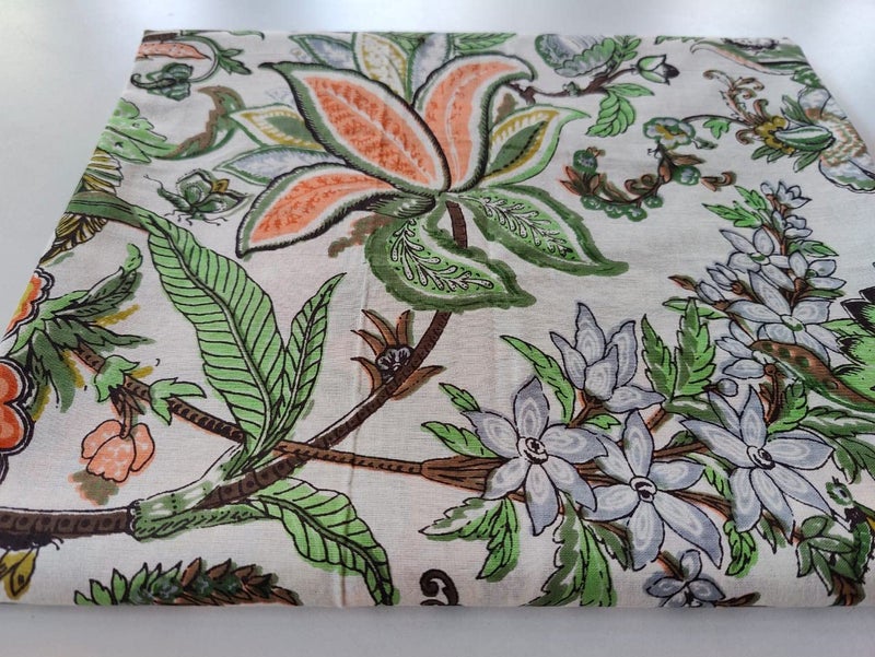 Malan Bai Printed Cotton Cloth Materiel Natural Running Fabric Jaipuri Hand Block Printed Women Dress Material Kurtis Natural 44 Inches Width 25 Meter - Image 3
