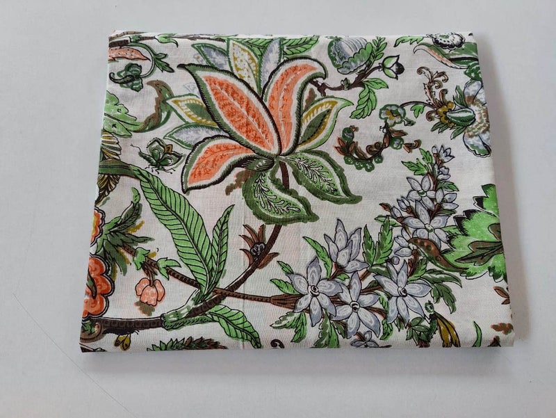 Malan Bai Printed Cotton Cloth Materiel Natural Running Fabric Jaipuri Hand Block Printed Women Dress Material Kurtis Natural 44 Inches Width 25 Meter - Image 2