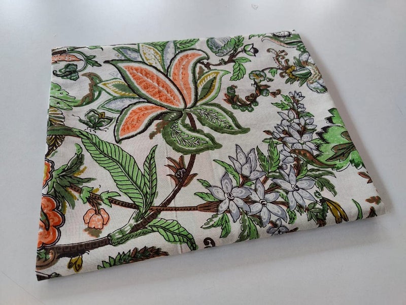Malan Bai Printed Cotton Cloth Materiel Natural Running Fabric Jaipuri Hand Block Printed Women Dress Material Kurtis Natural 44 Inches Width 25 Meter - Image 5