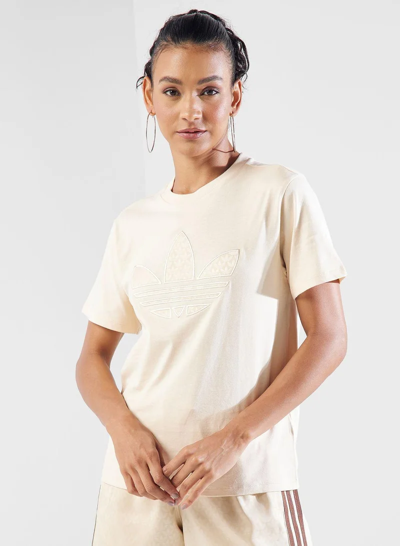 Adidas adidas MONOGRAM TEE Pink Originals Women T-SHIRTS