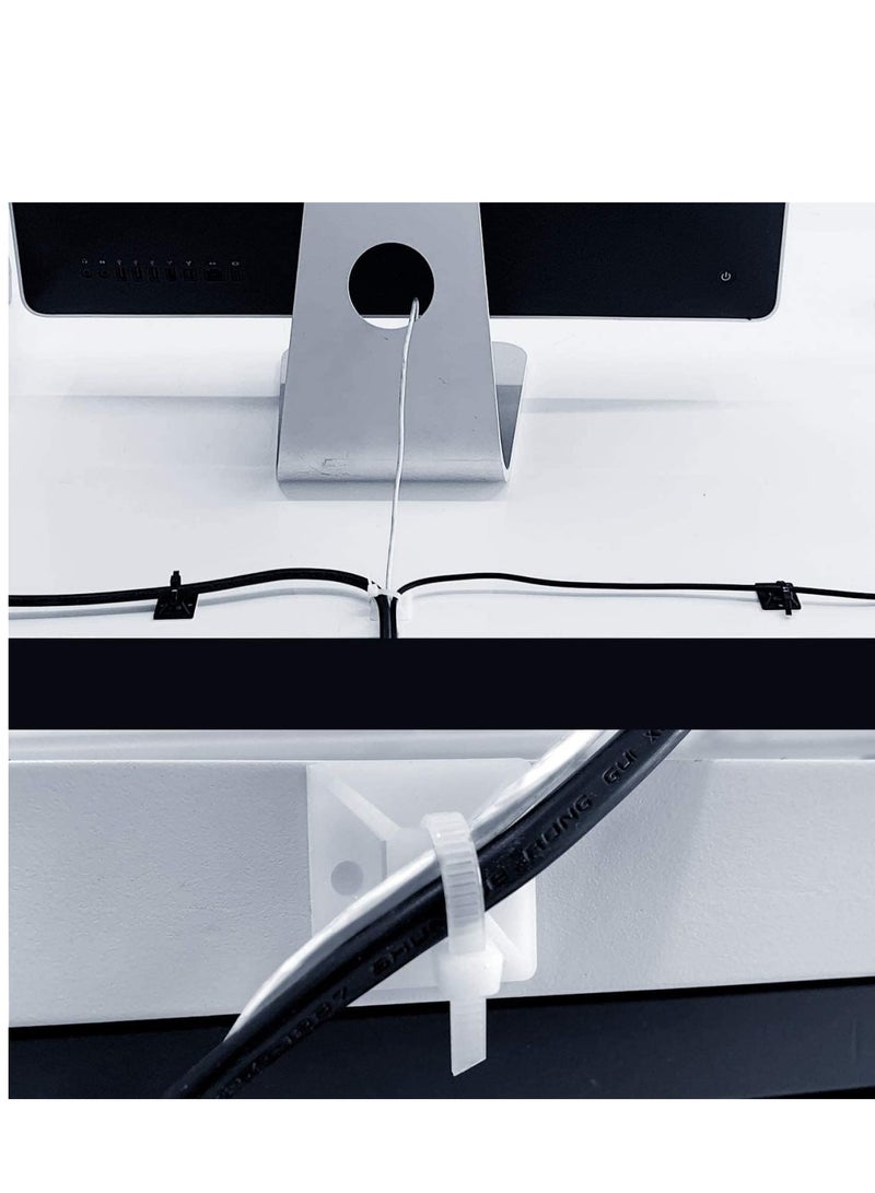 Pack Of 100 Self-adhesive Holder And 100 Cable Tie Zip - Image 3