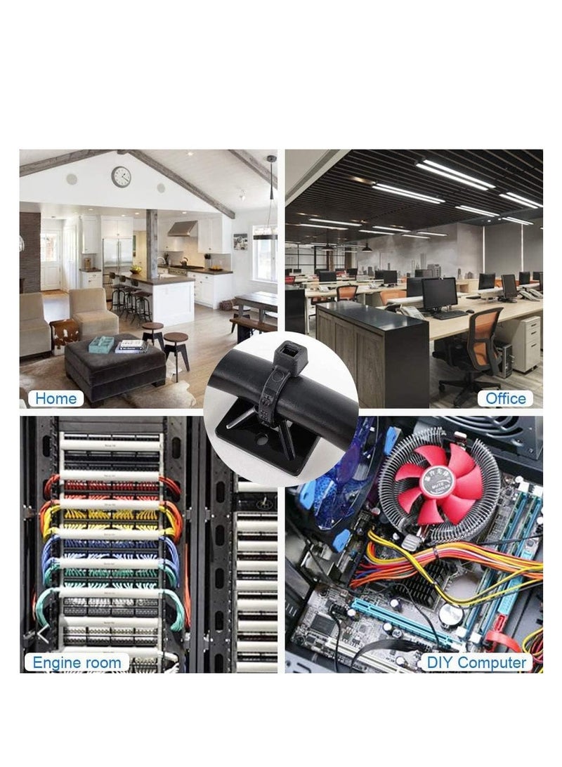 Pack Of 100 Self-adhesive Holder And 100 Cable Tie Zip - Image 5