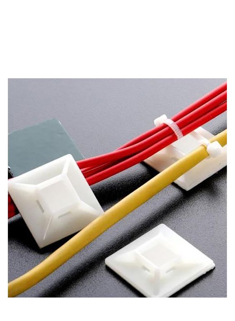 Pack Of 100 Self-adhesive Holder And 100 Cable Tie Zip - Image 2