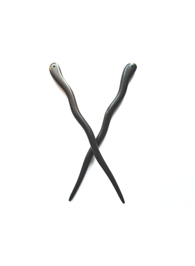 Myhsmooth Zzbgcharming 2 Count Hair Sticks Natural Ebony Black Sandalwood Handmade Carved Hair Clip Shawl Hair Pins Pack of 2 Pcs Charming - Image 2