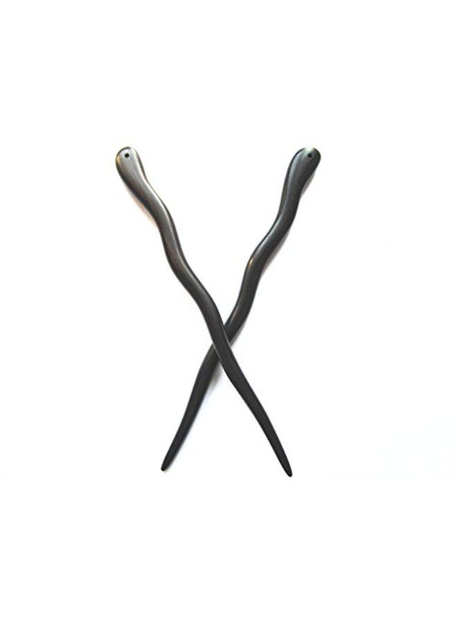 Myhsmooth Zzbgcharming 2 Count Hair Sticks Natural Ebony Black Sandalwood Handmade Carved Hair Clip Shawl Hair Pins Pack of 2 Pcs Charming - Image 1