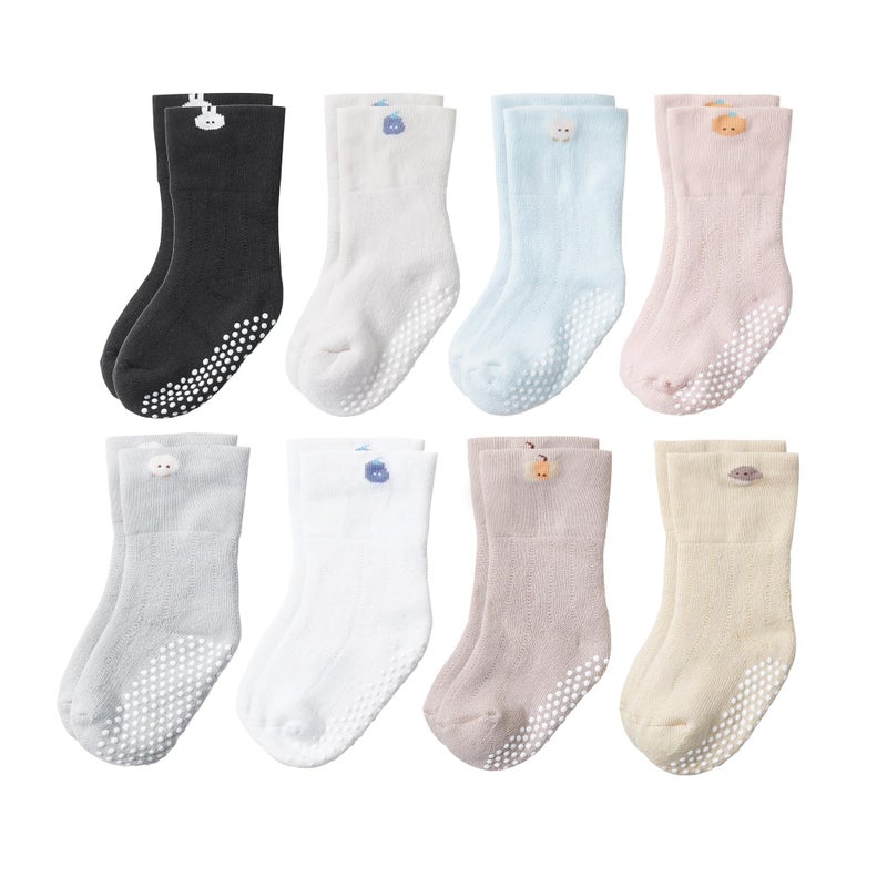 VWU Baby Toddler Kids Ankle Crew Socks with Grips Unisex Warm Thick Cotton Winter Socks 13TFruit