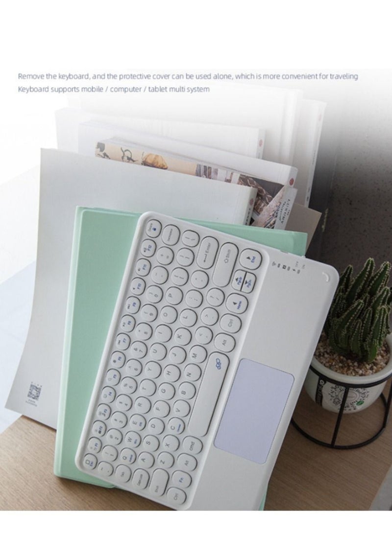 NIBEMINENT 2021 11 Pro Round Keycap Wireless Bluetooth Touch Keyboard Case Purple for Apple iPad  - Image 2