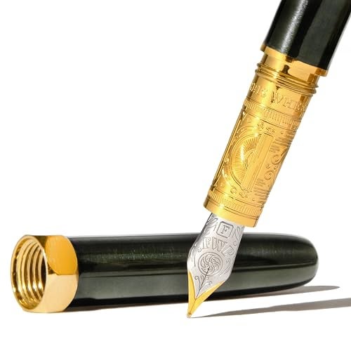 Ferris Wheel Press | Bijou Fountain Pen | Echoes of Eaton | Double Gold Plated, Sapphire Lacquer Finish | Two-Tone Steel Nib | Medium Nib - Image 2