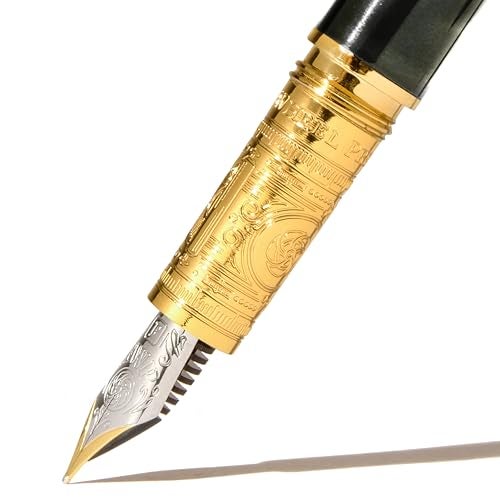 Ferris Wheel Press | Bijou Fountain Pen | Echoes of Eaton | Double Gold Plated, Sapphire Lacquer Finish | Two-Tone Steel Nib | Medium Nib - Image 5