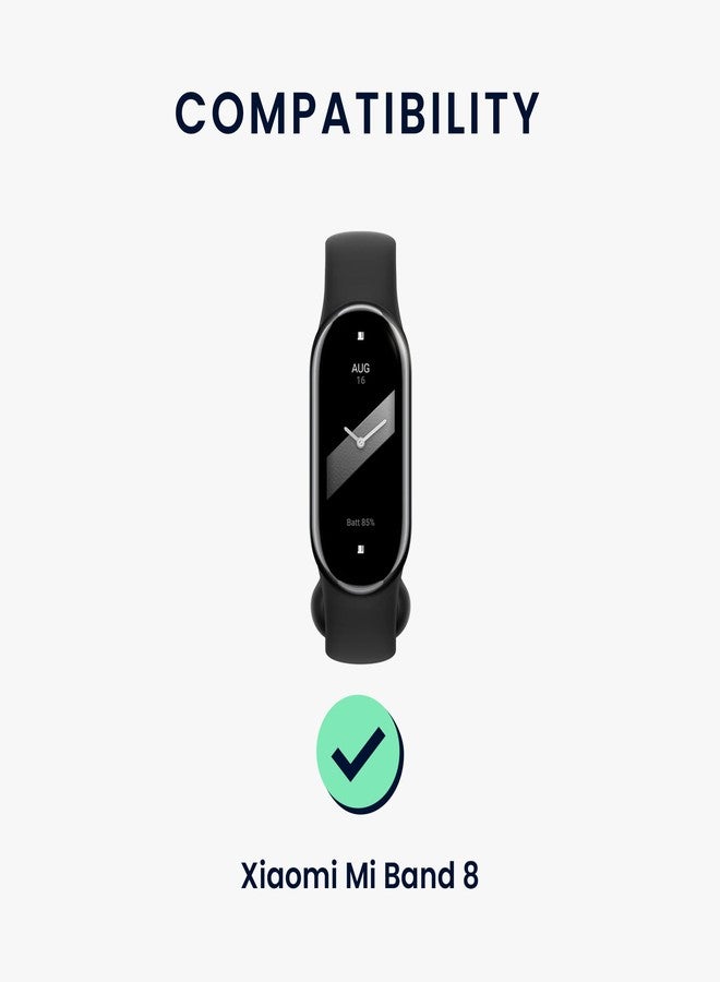 kwmobile Straps Compatible with Xiaomi Mi Band 10 / Mi Band 9/8 Straps - 2x Replacement Silicone Watch Bands - Beige/Lavender Grey - Image 2