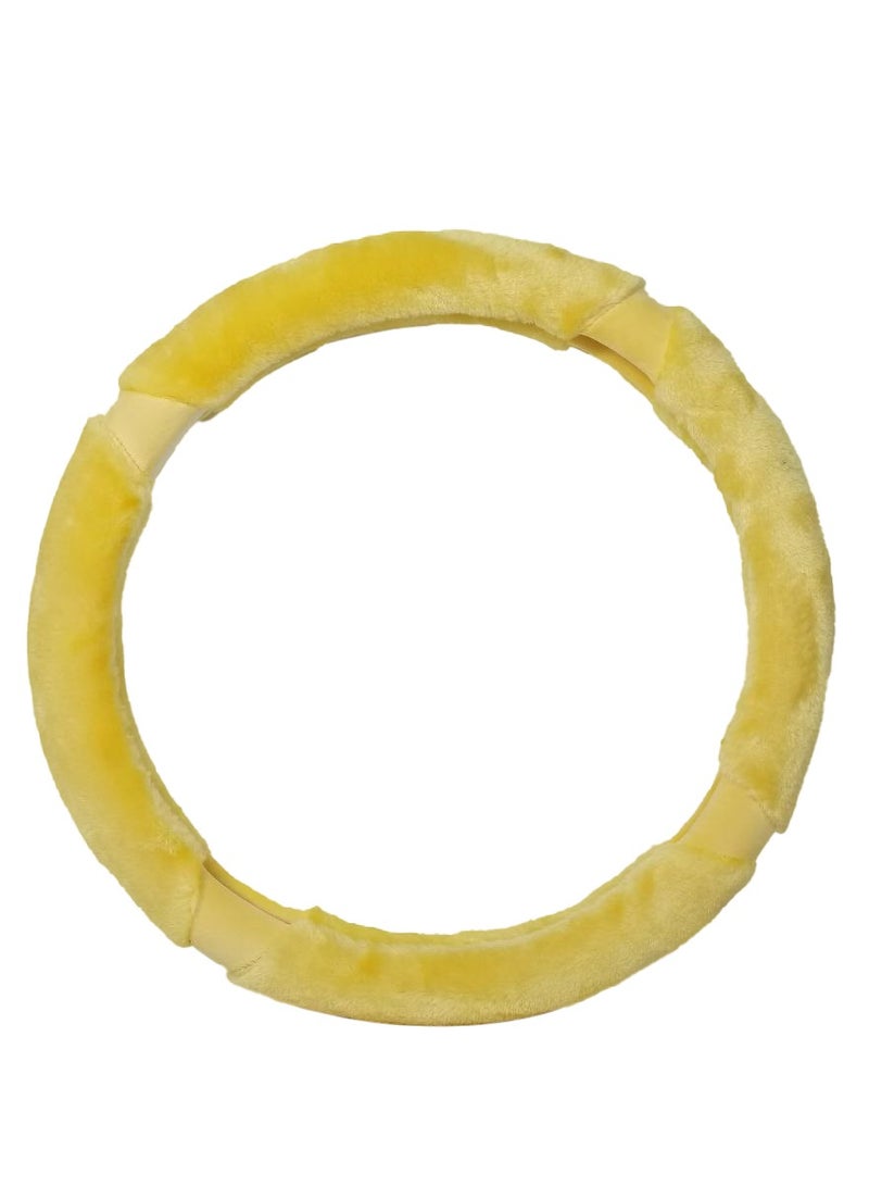 Agc Premium Quality 38cm Fluffy Steering Wheel Cover Medium Size Yellow - Image 3