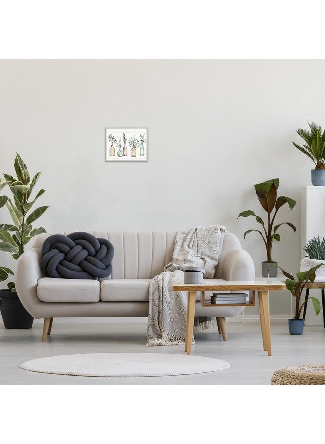 Stupell Industries Stupell Industries Bottles and Plants Farm Wood Textured, Design by Anne Tavoletti Wall Art, 11 x 14, Multi-Color for Living Room, Grey Framed  - Image 2