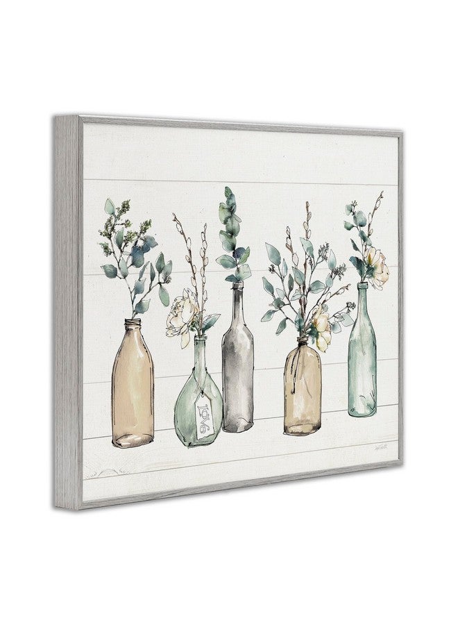 Stupell Industries Stupell Industries Bottles and Plants Farm Wood Textured, Design by Anne Tavoletti Wall Art, 11 x 14, Multi-Color for Living Room, Grey Framed  - Image 3