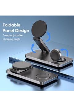 VIWTEC 3-in-1 Foldable Magnetic Charger Station for iPhone 16/15/14/13/12, AirPods Pro, Apple Watch – Portable Wireless Charging Stand, Space-Saving Design  - Image 4