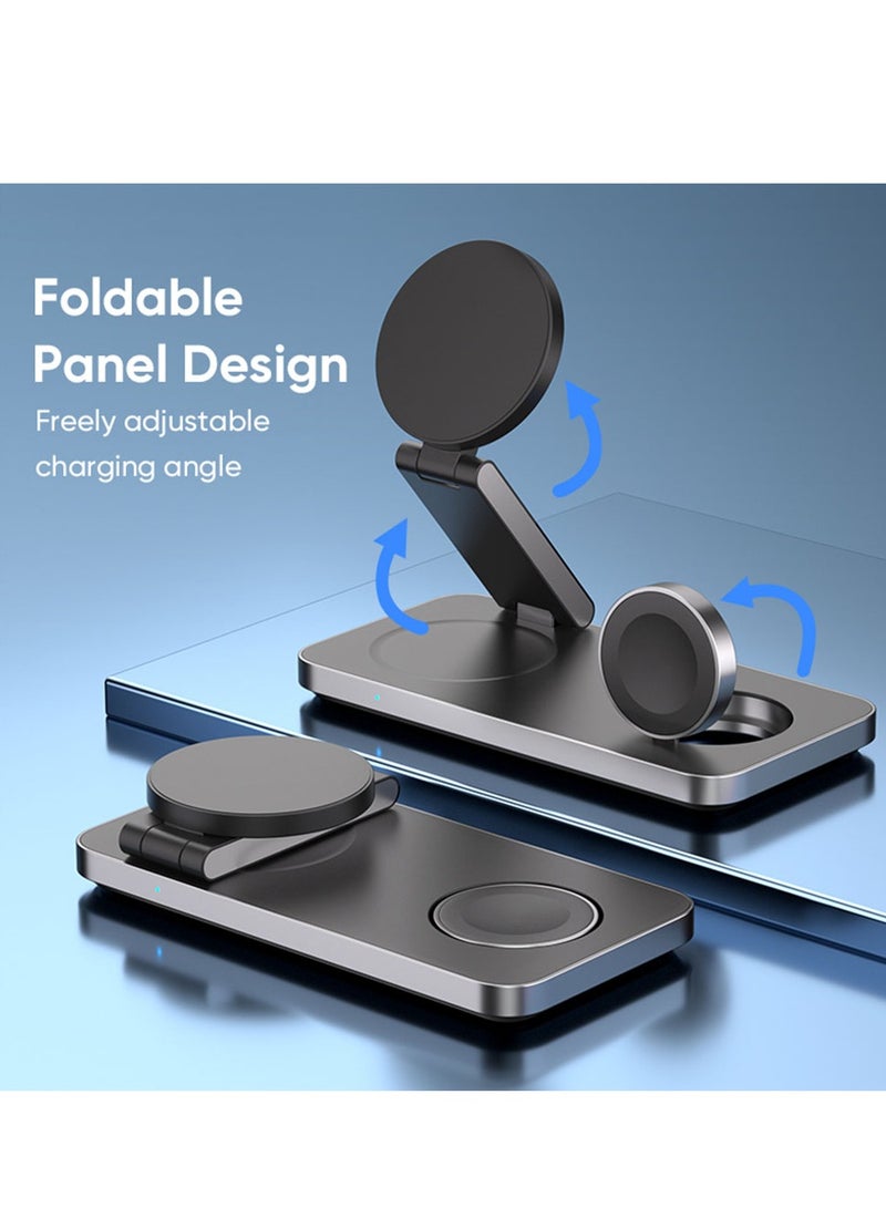 VIWTEC 3-in-1 Foldable Magnetic Charger Station for iPhone 16/15/14/13/12, AirPods Pro, Apple Watch – Portable Wireless Charging Stand, Space-Saving Design - Image 4