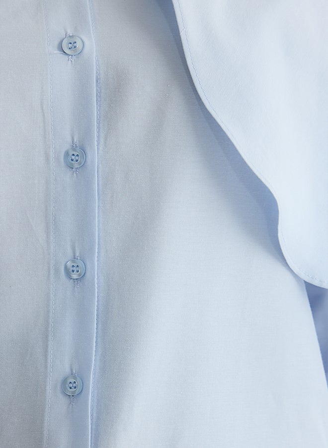 trendyol Blue Cape Detailed Woven Shirt TCTSS25TG00005 - Image 4