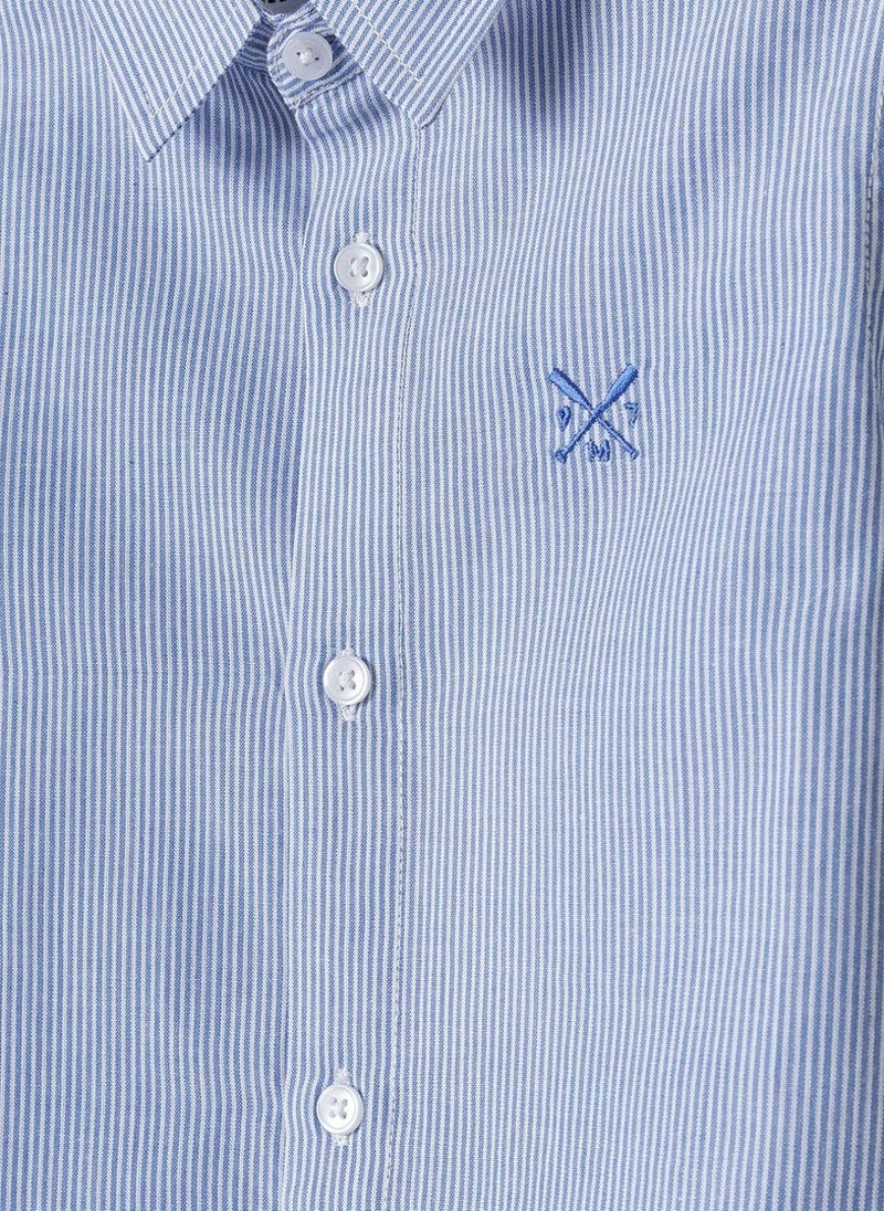 MINOTI Boys' Short Sleeve Shirt with Buttons and Embroidered Detail  - Image 4