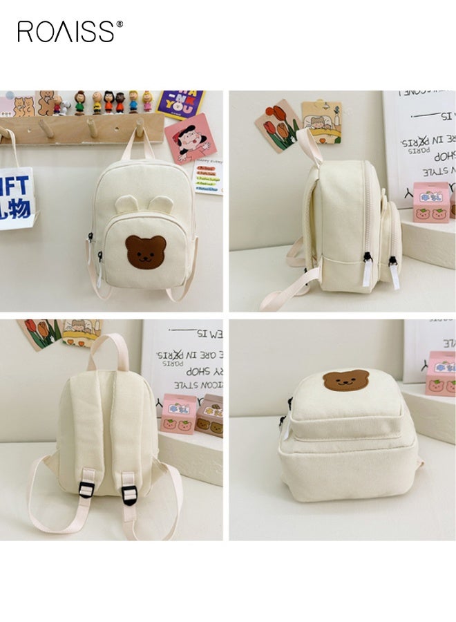 roaiss Toddler Mini Backpack with Bear Pattern and Adjustable Shoulder Straps, Adorable Unisex School Bag, High-Capacity Kindergarten Backpack, Casual Daypack for Little Kids, Suitable for School, Excursion and Outdoor Activities, 18*9*23cm - Image 4