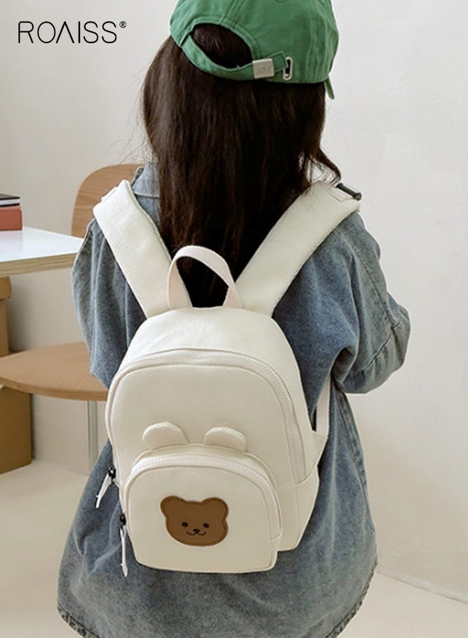 roaiss Toddler Mini Backpack with Bear Pattern and Adjustable Shoulder Straps, Adorable Unisex School Bag, High-Capacity Kindergarten Backpack, Casual Daypack for Little Kids, Suitable for School, Excursion and Outdoor Activities, 18*9*23cm - Image 3