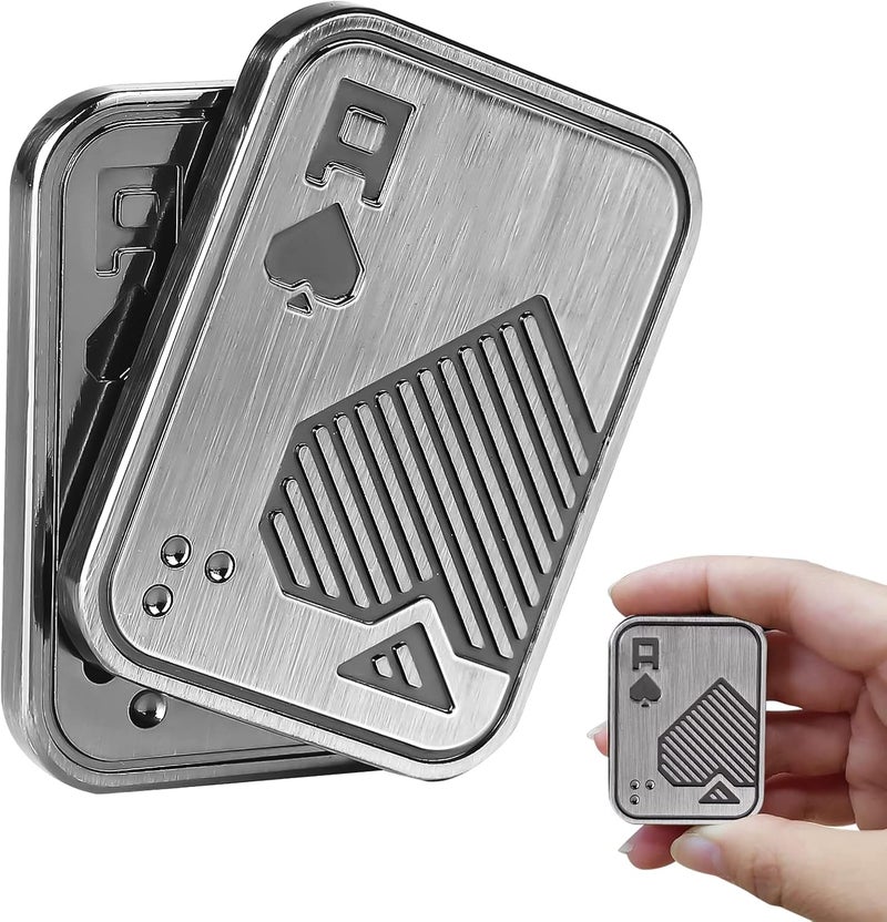 ITOKEY Fidget Toys Adults, Fidgets Desk Toy for Men, EDC Metal Fidget Slider, Magnetic Poker Push Card, Adult Fidget Toy for Anxiety ADHD, Cool Office Gadgets Gift for Dad Teens - Image 1