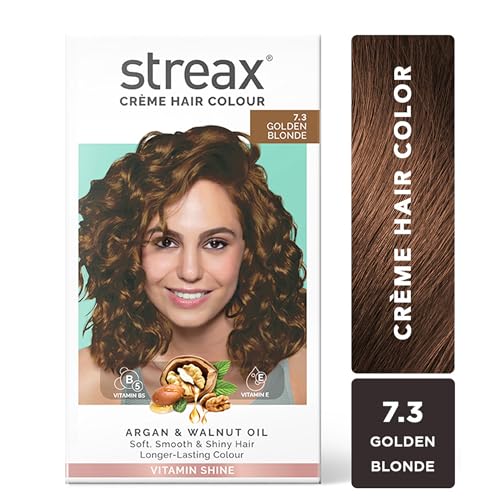 Streax Crme Hair Colour 73 Golden Blonde Hair Color Kit 60g 212 oz With Developer Conditioner Gloves - Image 3