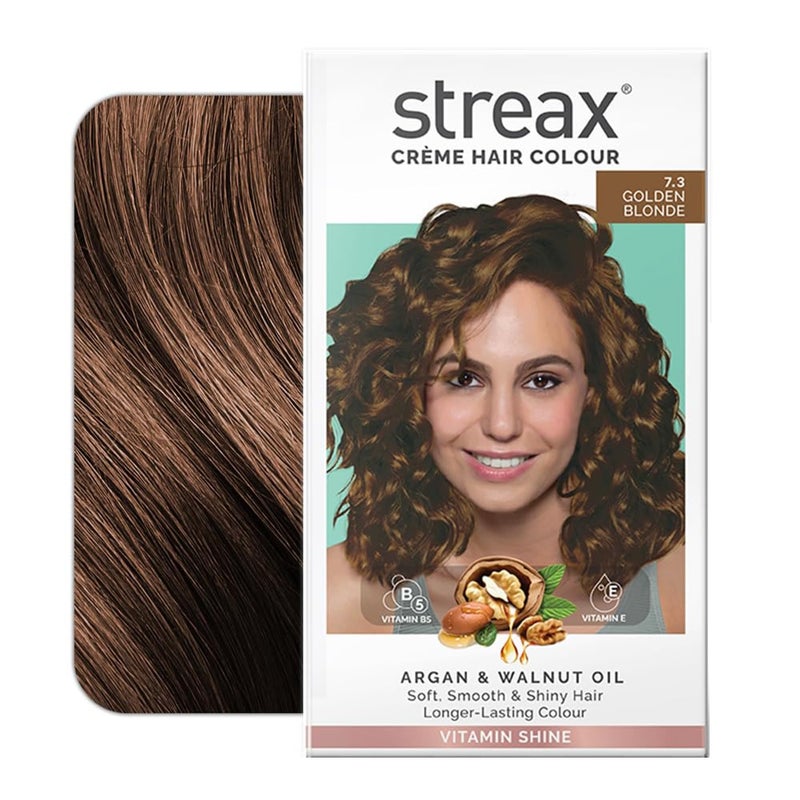 Streax Crme Hair Colour 73 Golden Blonde Hair Color Kit 60g 212 oz With Developer Conditioner Gloves - Image 2