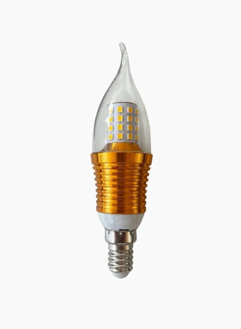 13cm Gold 9W E14 LED Light Candle Bulbs - Image 1