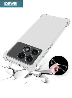 IDEWEI Xiaomi POCO X6 Pro Case, Designed for Xiaomi POCO X6 Pro 5G Case, Cover with Four Corner Anti-Fall Airbags, Slim Flexible TPU Rubber Soft Silicone Back Cover for Xiaomi POCO X6 Pro 5G (Clear)  - Image 1