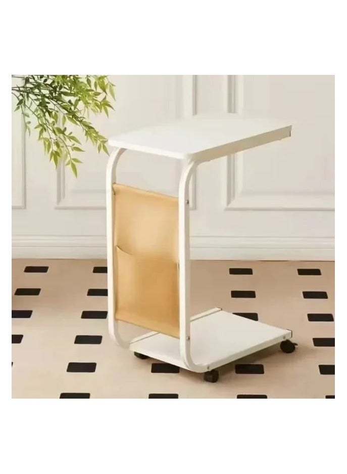 DubaiGallery Sofa Side End Table, Light Luxury Side Table Simple Corner Table Bedside Cabinet Metal Frame C Shaped Table for Sofa Bed Living Room Bedroom - Image 4