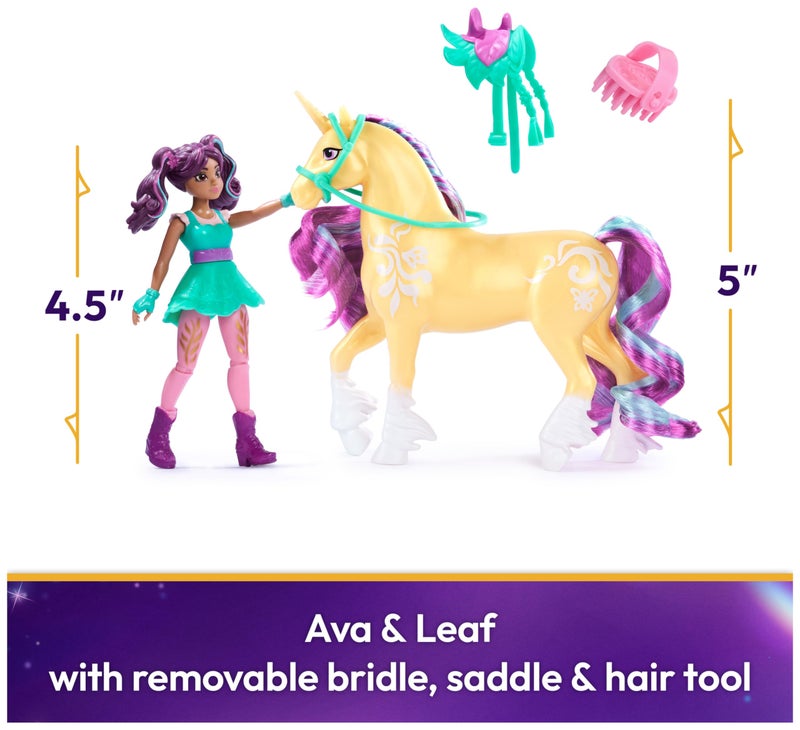 Unicorn Academy, Ava & Leaf with 2 Accessories & Hair Tool, Dolls & Unicorn Toys for Girls Ages 4 and up - Image 2