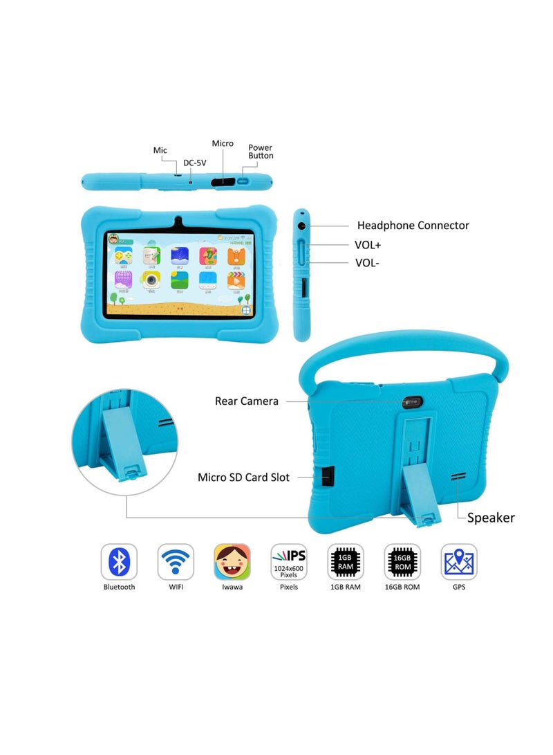 7 Inch Android Kids Tablet PC For Study Education 1G RAM 16G ROM WiFi 1024x600 Children Tablets With Silicone Tablet Case  - Image 4