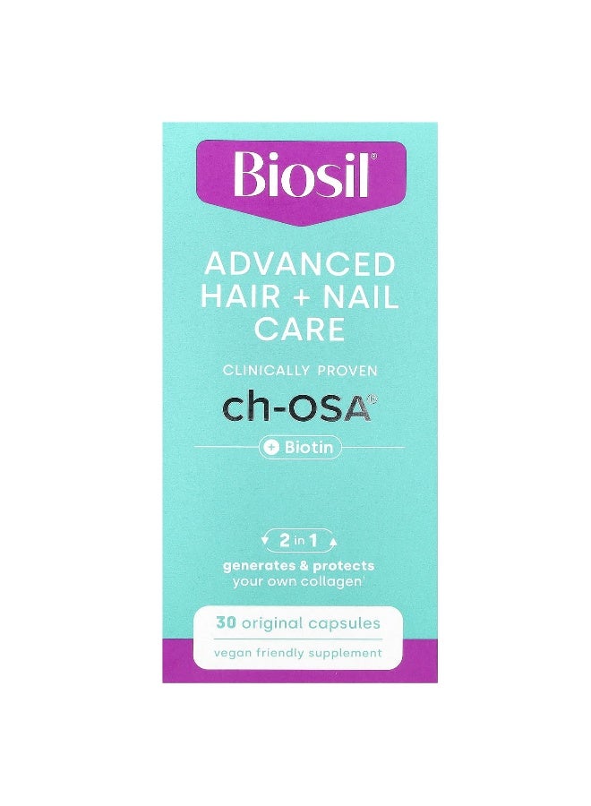 BIOSIL Biosil, Advanced Hair + Nail Care + Biotin, 30 Original Capsules - Image 1