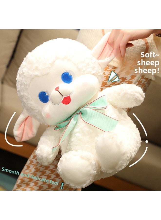 Loquat Cute Pet Bow Tie Little Sheep Doll Cute Girl Lamb Pillow Plush Toy Claw Machine Doll Children's Day Gift-Color:Tie Lamb 【Sit】】-Height:20cm/0.13kg - Image 3